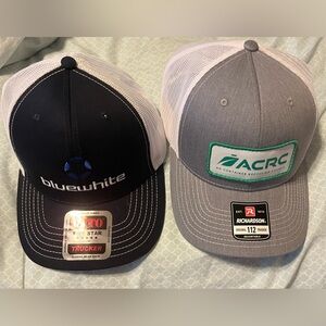 PAIR of Hats!!! Blue and White/Grey and White Mesh - NWT